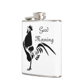 黒い鶏の曲がりシルエット フラスク (左)