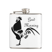 黒い鶏の曲がりシルエット フラスク (正面)