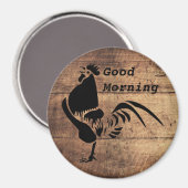 黒い鶏の曲がりシルエット マグネット (正面/裏面)