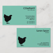 黒い鶏記号 – 緑7dcfb6 名刺 (正面/裏面)