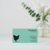 黒い鶏記号 – 緑7dcfb6 名刺 (スタンド正面)