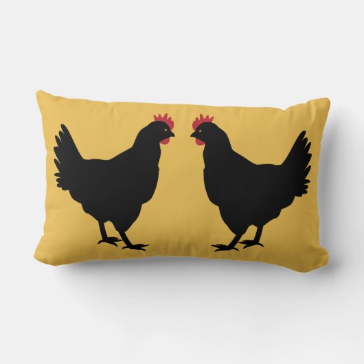 黒い鶏 ランバークッション (裏面)