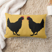 黒い鶏 ランバークッション (ブランケット)