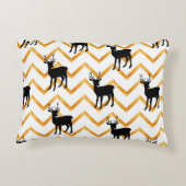 黒い鹿と金ゴールド アクセントクッション (裏面)