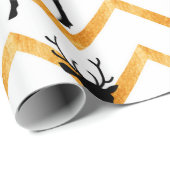 黒い鹿と金ゴールド ラッピングペーパー (ロールコーナー)