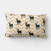 黒い鹿と金ゴールド ランバークッション (裏面)