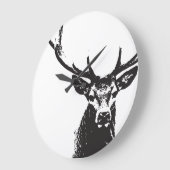 黒い鹿の壁時計 ラージ壁時計 (傾斜)