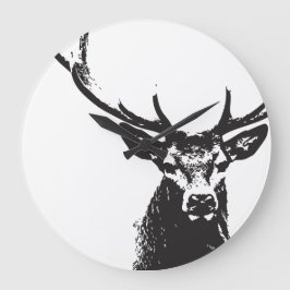 黒い鹿の壁時計 ラージ壁時計