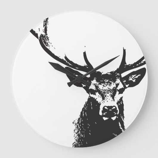 黒い鹿の壁時計 ラージ壁時計 (正面)