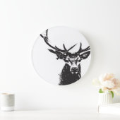 黒い鹿の壁時計 ラージ壁時計 (ホーム)