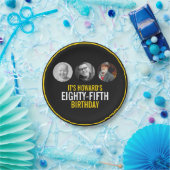 黒い黄白の3枚の写真85歳の誕生日 ペーパープレート (パーティー)