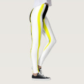 黒い黄色と白のストライプ レギンス (右)