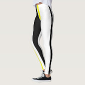黒い黄色と白のストライプ レギンス (左)
