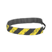 黒い黄色のグランジ注意テープストライプのパターン アスレチックヘッドバンド (右)