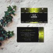 黒い黄色のスクイグルきらめくダイヤモンド追加ロゴ 名刺