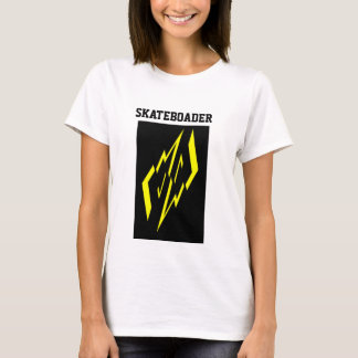 黒い黄色のスケートボーダーのTシャツ Tシャツ