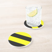 黒い黄色のストライプ模様 コースター (側面)