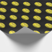 黒い黄色のソフトボール ラッピングペーパー (角)