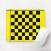 黒い黄色のチェステーブル マウスパッド (マウス)
