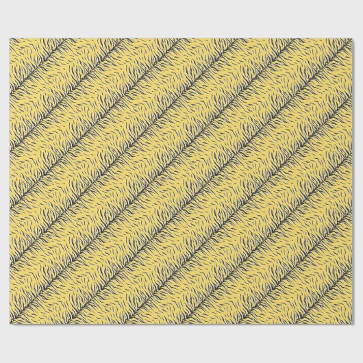 黒い黄色のトラのストライプヴィンテージ:パターン。 ラッピングペーパー (フラット)