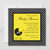 黒い黄色のベビーシャワー招待状 招待状 (裏面)