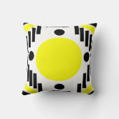 黒い黄色のミッドセンチュリーモダン幾何学模様 クッション (裏面)