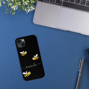 黒い黄色のミツバチの夏の名前 iPhone 13ケース