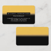 黒い黄色の丸い角魅力的名刺 名刺 (正面/裏面)