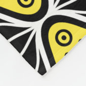 黒い黄色の円の楕円アールデコパタモダンーン フリースブランケット (角)