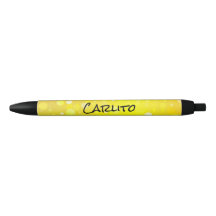 黒い黄色の円文字インクペン