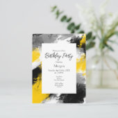 黒い黄色の白いモダン抽象芸術 招待状 (スタンド正面)