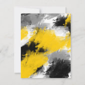 黒い黄色の白いモダン抽象芸術 招待状 (裏面)