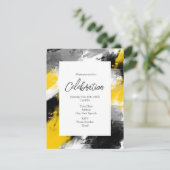 黒い黄色の白いモダン抽象芸術 招待状 (スタンド正面)