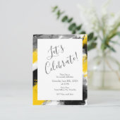 黒い黄色の白いモダン抽象芸術 招待状 (スタンド正面)