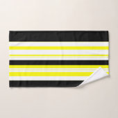 黒い黄色の白と灰色のストライプ バスタオルセット (ハンドタオル)