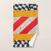 黒い黄色の金ゴールド赤のバスルームのタオルセット バスタオルセット (ハンドタオル)