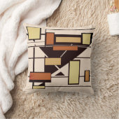 黒い黄色の錆のベージュジオメトリックシェイプデザイン クッション (ブランケット)