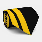 黒い黄色はっきりしたの円ストライプの前向き負 ネクタイ (ロール)