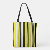 黒い黄色ストライプのトートバッグ トートバッグ (裏面)