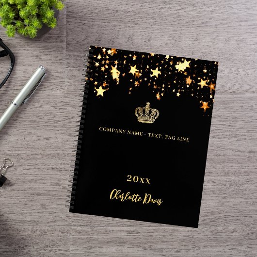 黒い黄金の王冠　星の名前　年の商業 ノートブック
