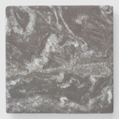 黒い黒い花こう岩の飲み物の灰色コースター-及び白 ストーンコースター (正面)