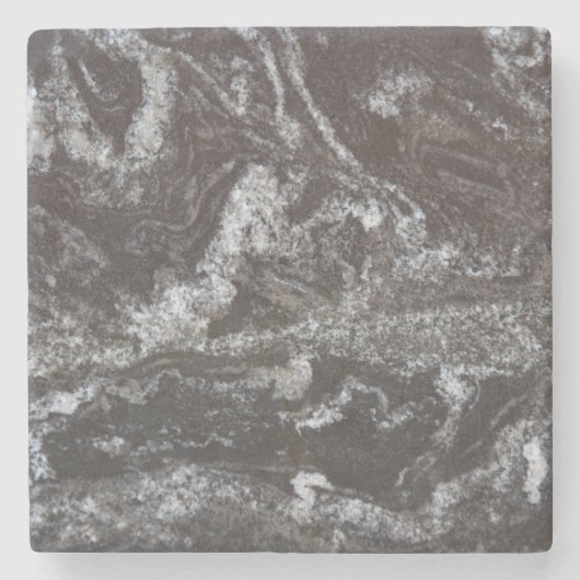 黒い黒い花こう岩の飲み物の灰色コースター-及び白 ストーンコースター (正面)