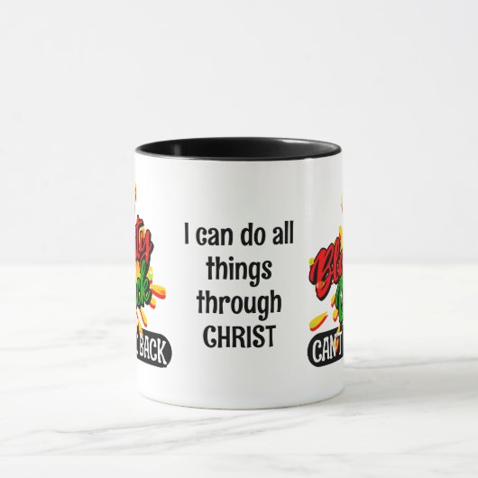 黒い黒はキリスト教を支持できないジュネーブ マグカップ (中央)