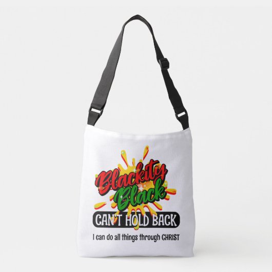 黒い黒はクリスチャンを支持できない クロスボディバッグ (正面)