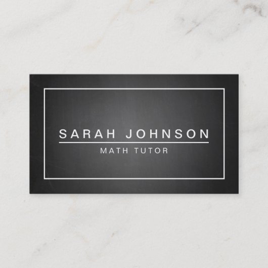 黒い黒板でモダン及びミニマル 名刺 (正面)