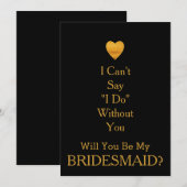 黒い黒板にあなたは私のウェディングパーティにいてくれますか 招待状 (正面/裏面)