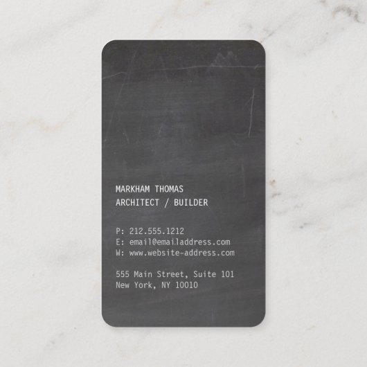 黒い黒板にデザイナースクライブラロゴ 名刺 (裏面)