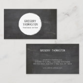 黒い黒板に白いインクのブロサークルのロゴ 名刺 (正面/裏面)