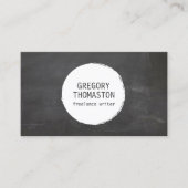 黒い黒板に白いインクのブロサークルのロゴ 名刺 (正面)