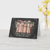 黒い黒板に花と引用文が咲く本 カード (黄色い花)